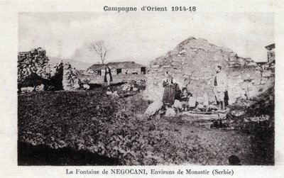 Primera Guerra Mundial - Campaña del Este: Fuente Negocani en Serbia (actualmente Macedonia) de William M. Timlin