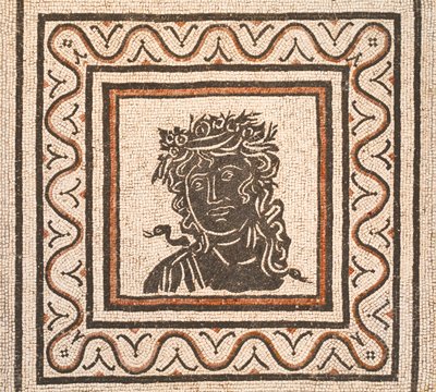 Mosaico de suelo con la imagen de una estación en el centro, siglo III d.C., museo nacional de Roma (museo nazionale romano), Roma, Italia. de Unbekannter Künstler