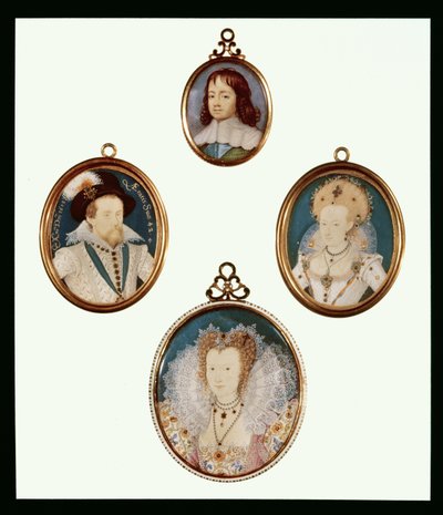 Cuatro miniaturas: Carlos II de niño por D. Desgranges de Unbekannt