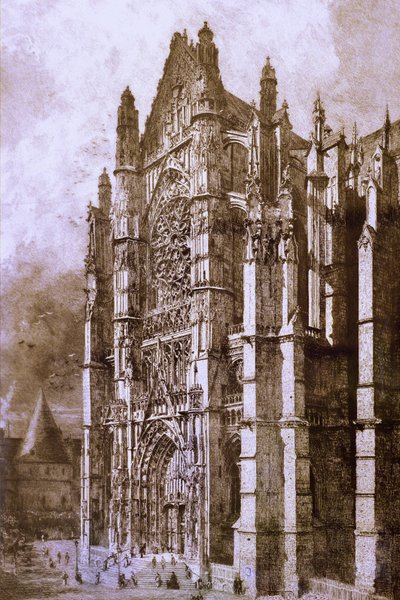Francia - Oise - departamento 60 - Beauvais - DR. Museo Departamental de Oise - Grabado “Catedral de Beauvais” de Unbekannt