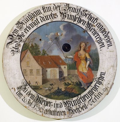 Museo Franconiano Feuchtwangen Franconia Media Baviera Alemania colección de objetivos de tiradores objetivo de boda de 1756 con la diosa Fortuna de Unbekannt
