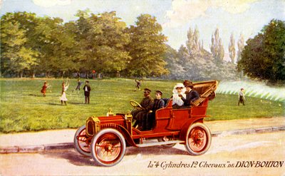 Anuncio publicitario francés del coche De Dion-Bouton, c. 1904 de Unbekannter Künstler