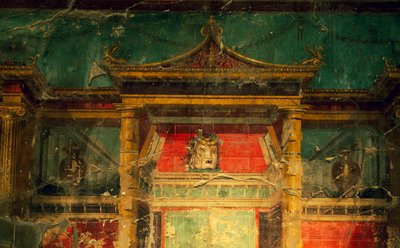 Fresco en el salón, Villa Poppaea, área arqueológica de Oplonti, Torre Annunziata (Lista del Patrimonio Mundial de la Unesco) de Benjamin Baud