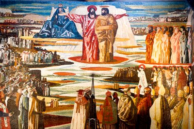 Fresco en la basílica católica romana de la Anunciación, Nazaret, Galilea, Israel. de Unbekannt