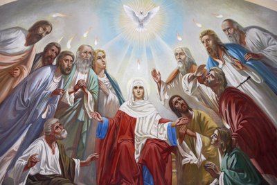 Fresco en la iglesia ortodoxa rusa de la Santísima Trinidad, Jerusalén, Israel de Unbekannt