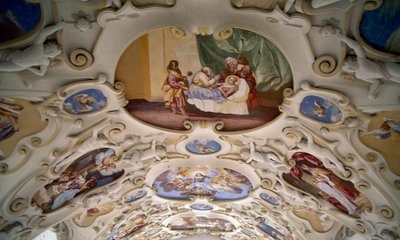 Techo fresco de la capilla del Castillo de Bojnice, Trencin. Detalle. Eslovaquia. de Benjamin Baud