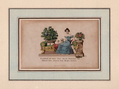 La amistad adornará siempre vuestras veladas, Augsburgo, c.1830 (grabado) de Unbekannter Künstler