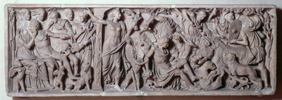 Frente de un sarcófago que representa la muerte de Adonis, romano, siglo II de Unbekannt