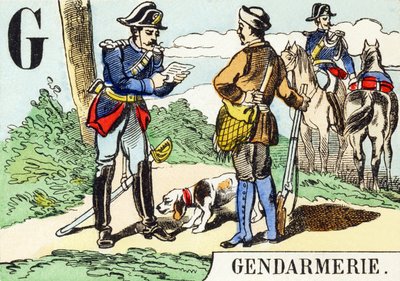 G: Gendarmería - El Alfabeto de la Caza, c.1890 de Unbekannt