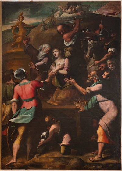 Génova, Duomo (Catedral de San Lorenzo), interior, Baptisterio (antes Iglesia de San Juan el Viejo): "Martirio de Santa Catalina", de Cesare y Alessandro Semino de Unbekannter Künstler