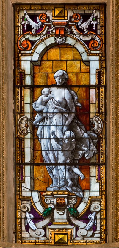 Génova, Duomo (Catedral de San Lorenzo), en el interior, La Capilla Lercari o La Capilla del Santísimo Sacramento (ábside norte): "vidriera" de Unbekannter Künstler
