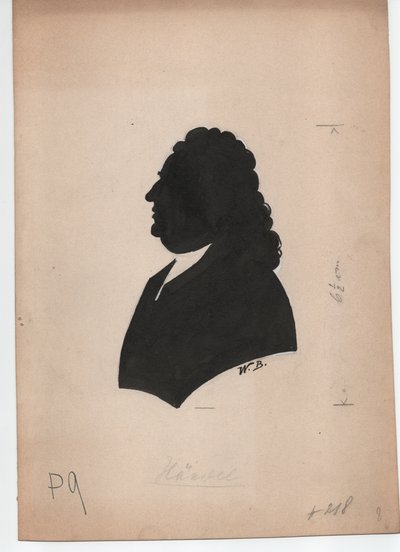 George Frideric Handel (1785-1759) (hacia 1850, silueta) de Unbekannter Künstler
