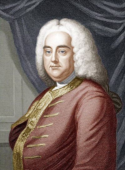 George Frideric Handel (grabado en color) de Unbekannter Künstler