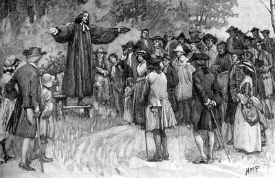 George Whitefield predicando en las colonias de Unbekannter Künstler
