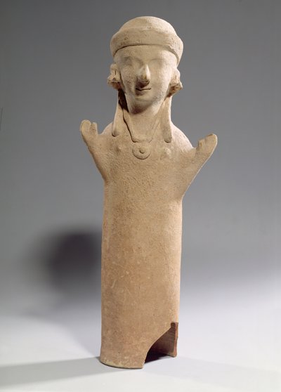 Diosa o adoradora con los brazos levantados, figurilla, c.550 a.C. (terracota) de Unbekannt