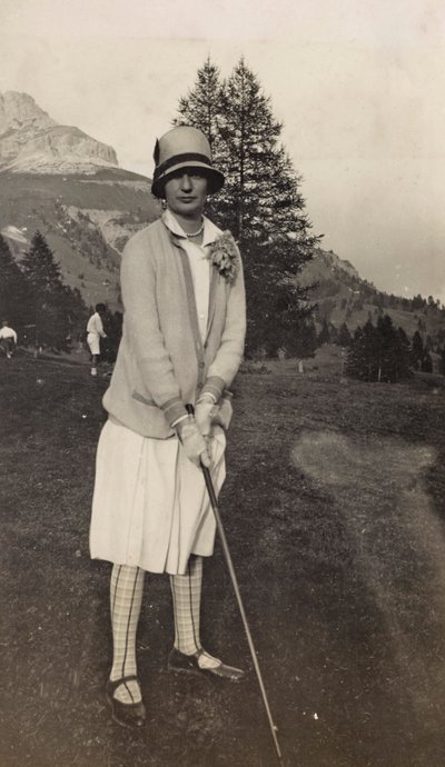 Golfista en el lago Carezza de Unbekannter Künstler