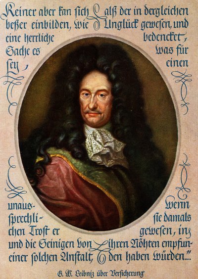 Gottfried Wilhelm Leibniz retrato Filósofo alemán (imprimir) de Unbekannter Künstler