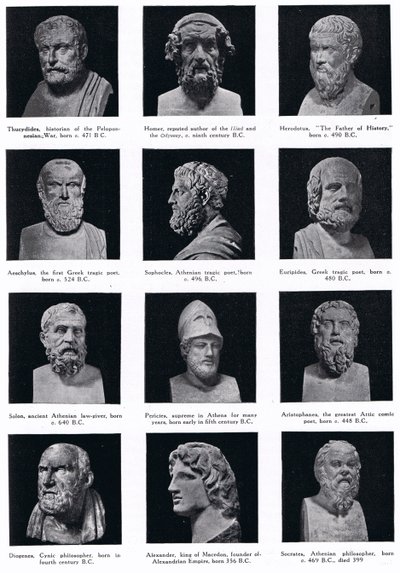 Grandes de la Historia Griega, ilustración de 