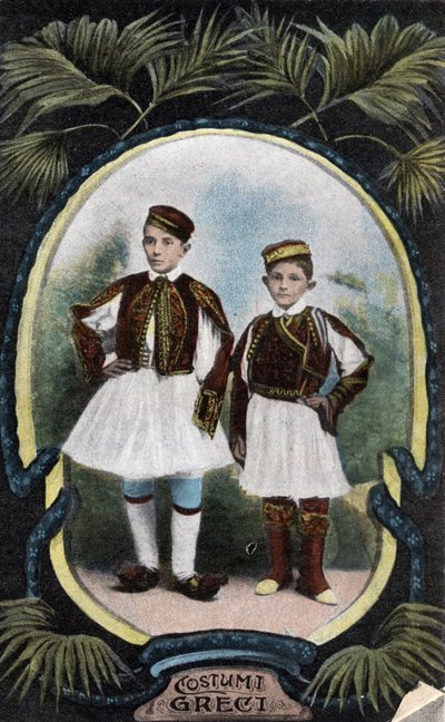 Grecia: Trajes griegos para niños - Postal 1914-1918 de Unbekannt