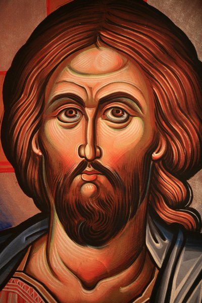 Icono ortodoxo griego que representa a Cristo, Tesalónica, Grecia de Unbekannt