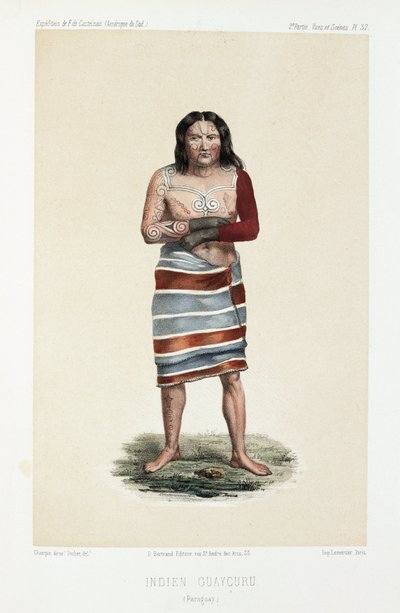 Indio Guaycurú, Paraguay, c. 1843-1847 de Unbekannt