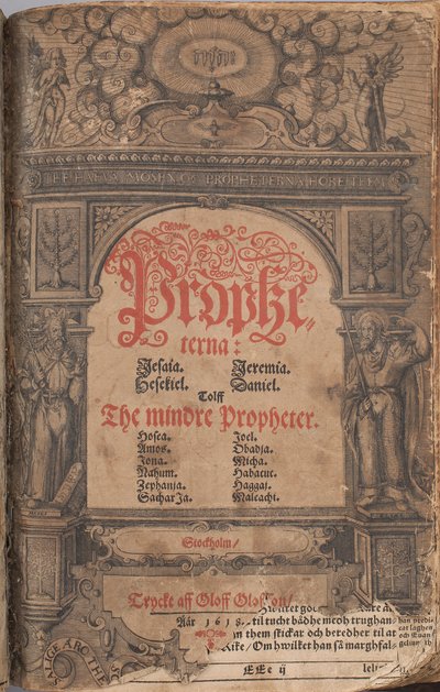 Biblia de Gustavo II Adolfo 1618 - Portada de los Profetas Mayores y Menores de Unbekannter Künstler