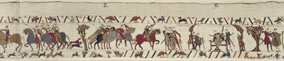 Guy de Ponthieu toma a Harold como prisionero en el castillo de Beaurain, Tapiz de Bayeux de Unbekannt