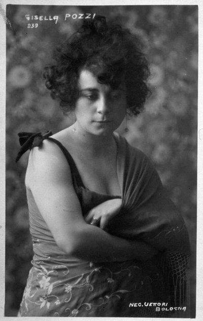 Retrato de medio cuerpo de la actriz Gisella Pozzi de Unbekannter Künstler
