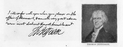 Caligrafía y firma de una carta de Thomas Jefferson a John Paul Jones, escrita en París, 11 de julio de Unbekannt