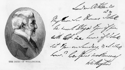 Escritura y firma de Arthur Wellesley de Unbekannt