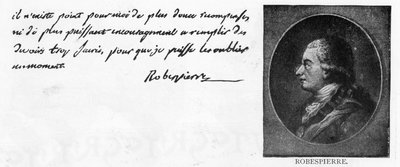 Caligrafía y firma de Robespierre de Unbekannt