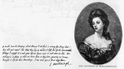 Caligrafía y firma de Sarah, Duquesa de Marlborough de Unbekannt