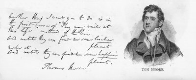 Escritura y firma de Tom Moore de Unbekannt