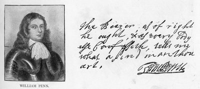 Caligrafía y firma de William Penn de una carta a Sir Robert Southwell de Unbekannt