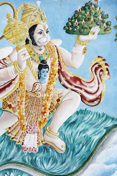 Hanuman dios mono. Pashupatinah, Katmandú, Nepal de Unbekannt