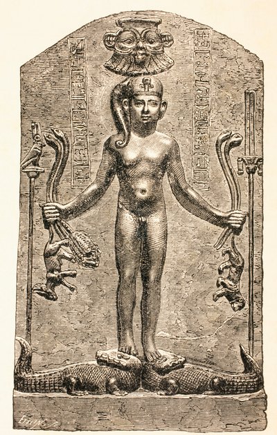 Harpócrates de pie sobre cocodrilos, de 