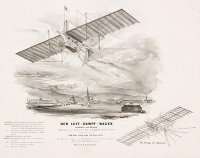 El carruaje aéreo de vapor de Henson, c 1842 de Unbekannt