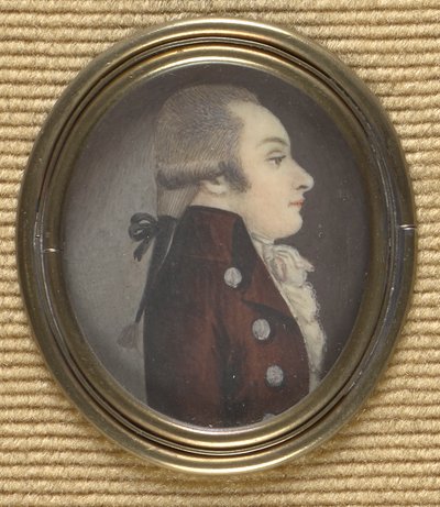 Caballero de perfil (¿Wolfgang Amadeus Mozart?) de Unbekannter Künstler