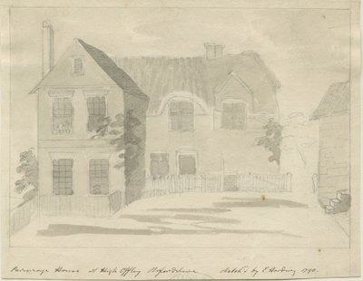 High Offley - Parsonage: dibujo a lápiz y lavado, 1790 de Unbekannt