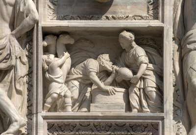 Alto relieve que representa a Rebeca y Eleazar por Giovan Pietro Lasagna de Unbekannt