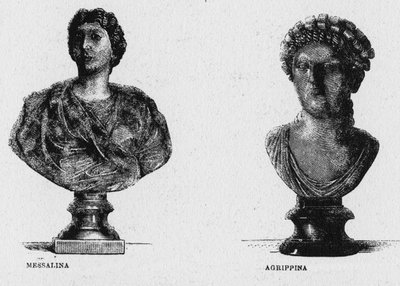 Historia de la Antigua Roma. Mesalina, la tercera esposa del emperador romano Claudio y Agripina la Mayor de Unbekannt