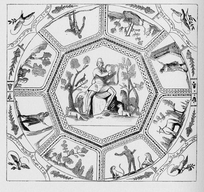 Historia de la Antigua Roma. Pinturas del primer siglo en la parte superior de una iglesia de Unbekannt