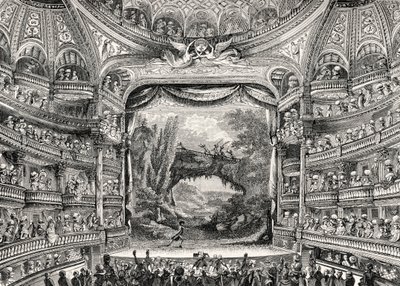 Historia del teatro: El teatro Variétés Amusantes de París (actual Théâtre-Francais) de Unbekannter Künstler
