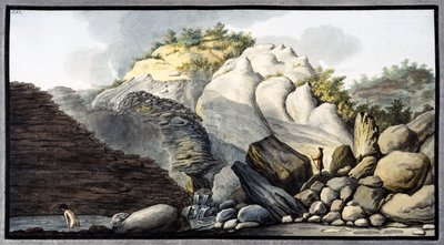 Fuente termal en Solfaterra, cerca de Nápoles, Reino de Nápoles, c 1760 de Unbekannter Künstler