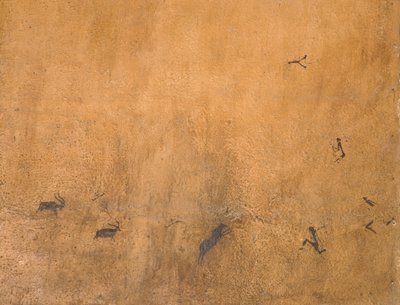Escena de caza, de las Cuevas de la Valltorta, Neolítico (pintura mural) de Unbekannter Künstler