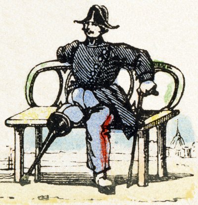 I - Inválido - Alfabeto - entretenimiento infantil - Imagen epinal, serie popular c.1890 (ilustración) de Unbekannt
