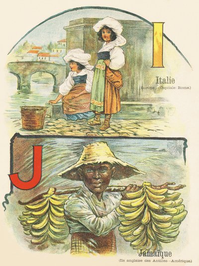 I J: Italia, Jamaica - ABC de los dos mundos. Emile Guerin, editor, París, hacia 1900. de Unbekannt