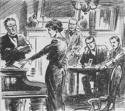 Ilustración con Sexton Blake en Penny Popular de Unbekannt