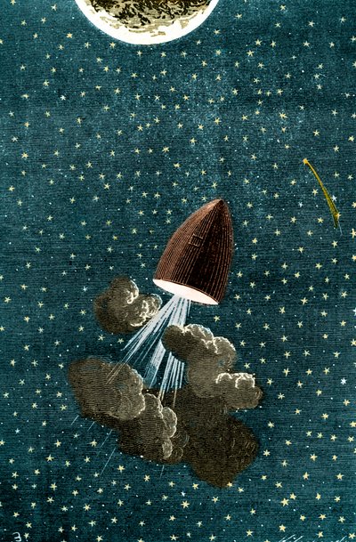 Ilustración del libro de Julio Verne: Alrededor de la Luna de Unbekannt
