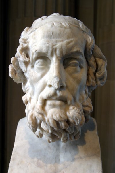 Retrato imaginario de Homero, obra romana del siglo II d.C. Museo del Louvre, París de Unknown